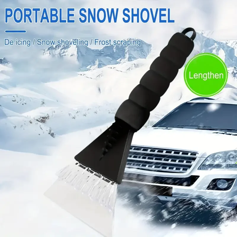 Raschietto da neve invernale, pala da neve per auto non danneggia la vernice dell\'auto, antigelo portatile, pala di sbrinamento, strumento per la