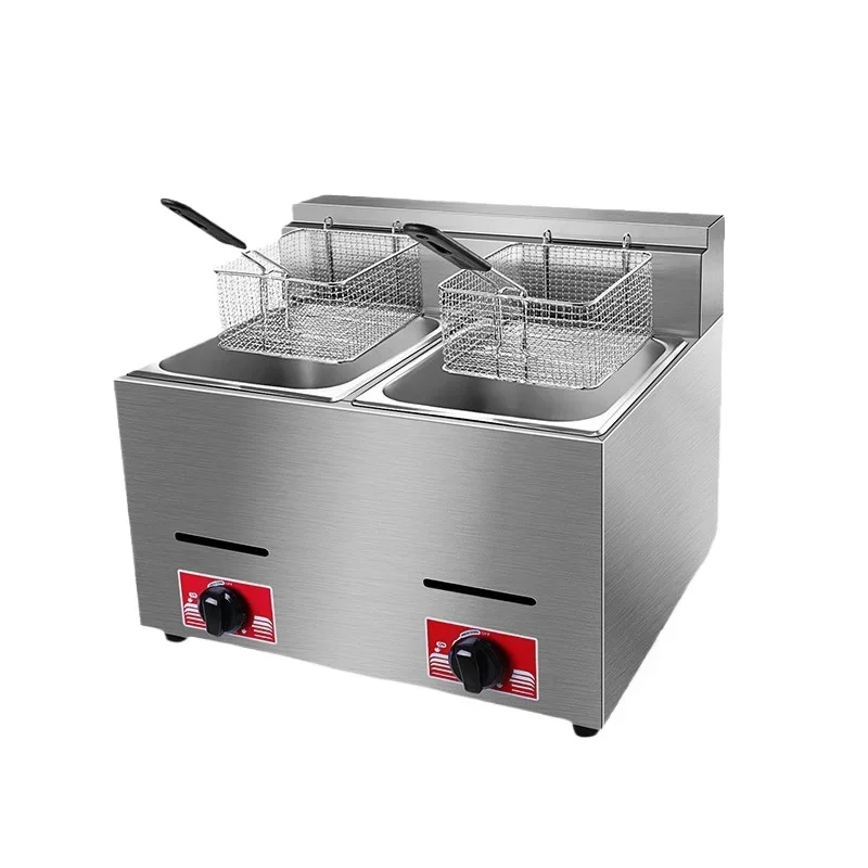 Thickened Stainless Steel Gas Fryer Commercial Fried Chicken Fries Oden Cooker