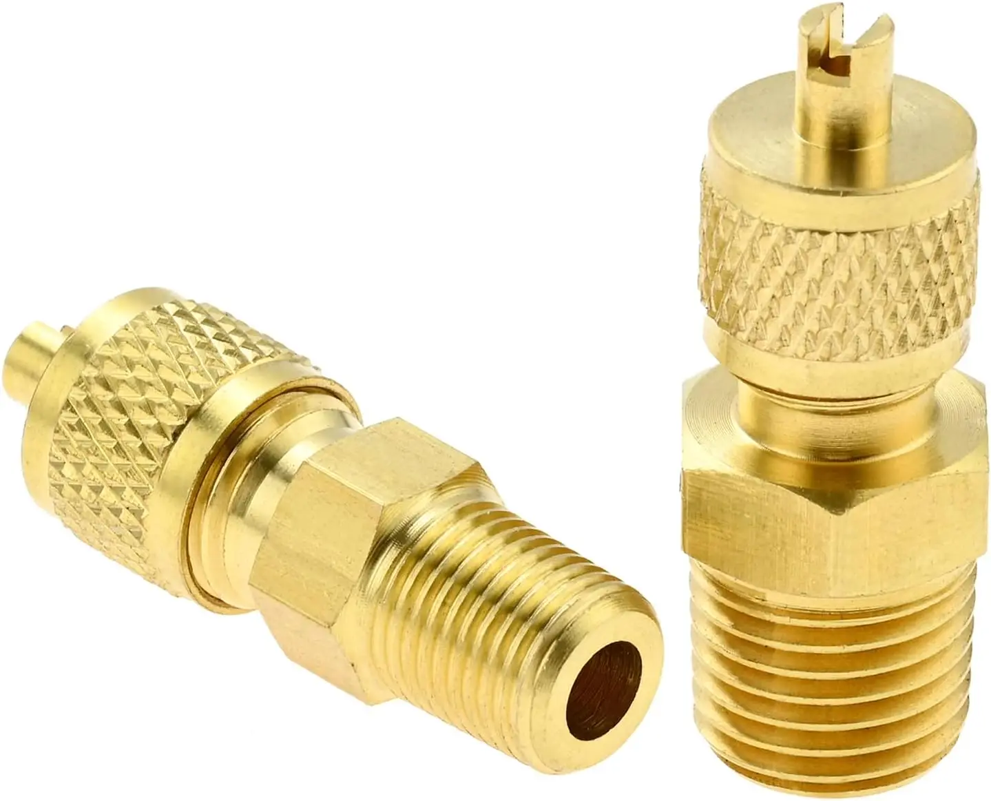 Brass Pipe Fitting 1/4 SAE Flare To 1/8NPT Male Solid Brass Nipples Tubing Adapter Hose Connector for AC Refrigeration