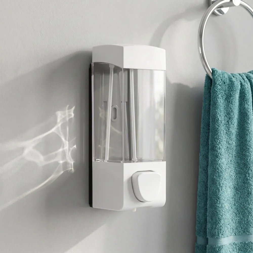 

Plastic Soap Dispenser White Transparent Container Lotion Dispenser 350ml Capacity Detachable Lid Shampoo Dispenser Space Saving