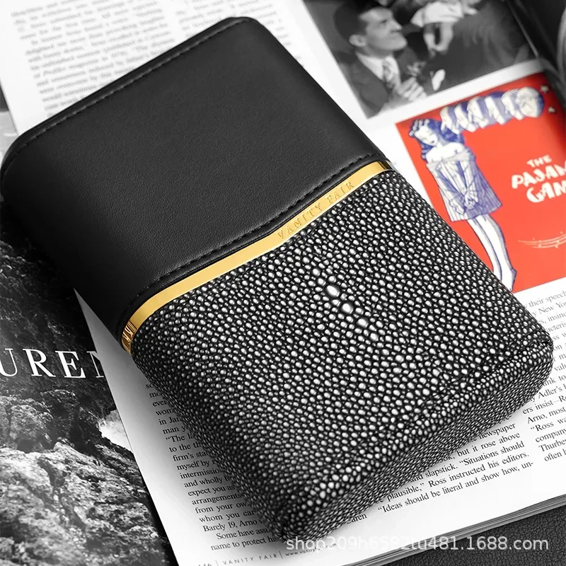 2025 جديد المحمولة السفر السيجار حالة الأرز الخشب السيجار أنبوب المرطب الفاخرة جلد البقر المرطب ترطيب السيجار اكسسوارات هدية