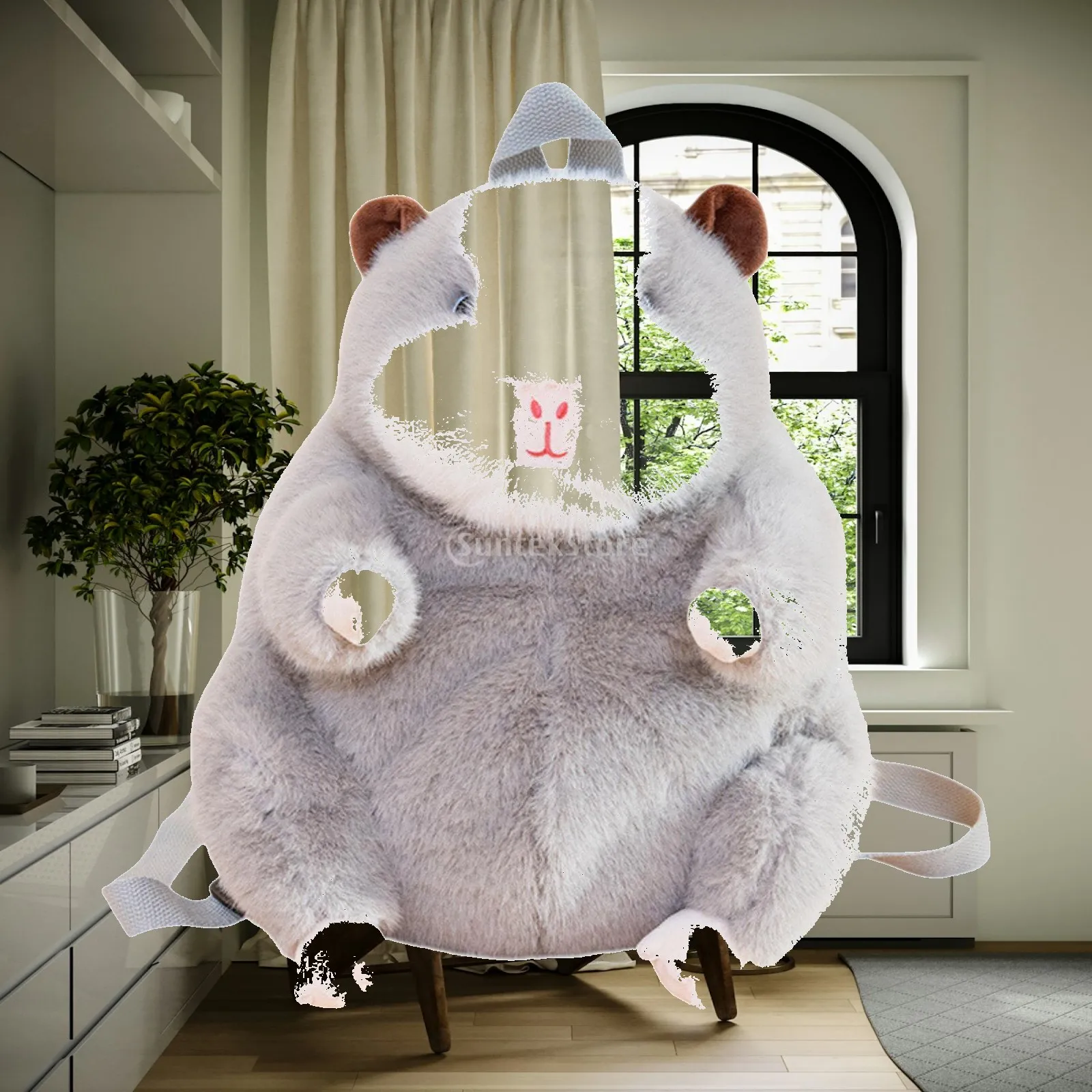 Plush Guinea Pig Backpack Adjustable Straps Funny Creative Handmade Travel Bag for Dating Outdoor Valentines Day Shopping Girls