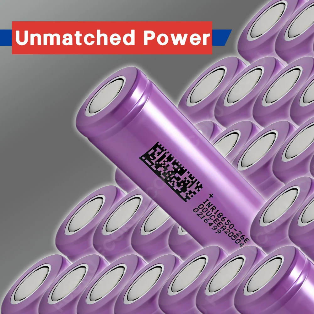 

100% New INR18650 26E Battery 3.7V Rechargeable Lithium 2600mAh 5C Discharge For Toys Flashlight Screwdriver Power Tool DIY