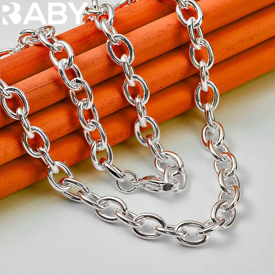 

URBABY 925 Sterling Silver 45cm Chain Necklace For Women Men Anniversary Gift Popular Wild Fashion Romantic Jewelry