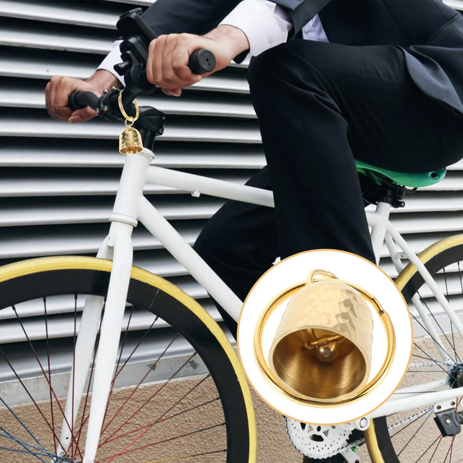 Brass Keychain Small Decorative for Bag Outdoor Camping Warning Craft Brass Material Clear Sound