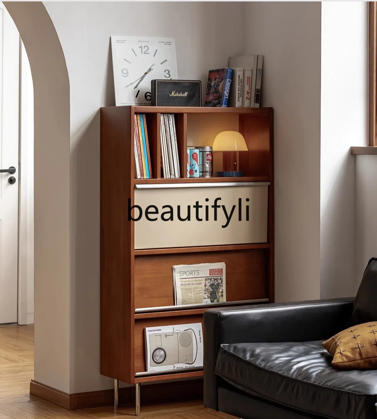 

ss25 Locker retro color matching storage integrated wall side cabinet, shelf living room display cabinet