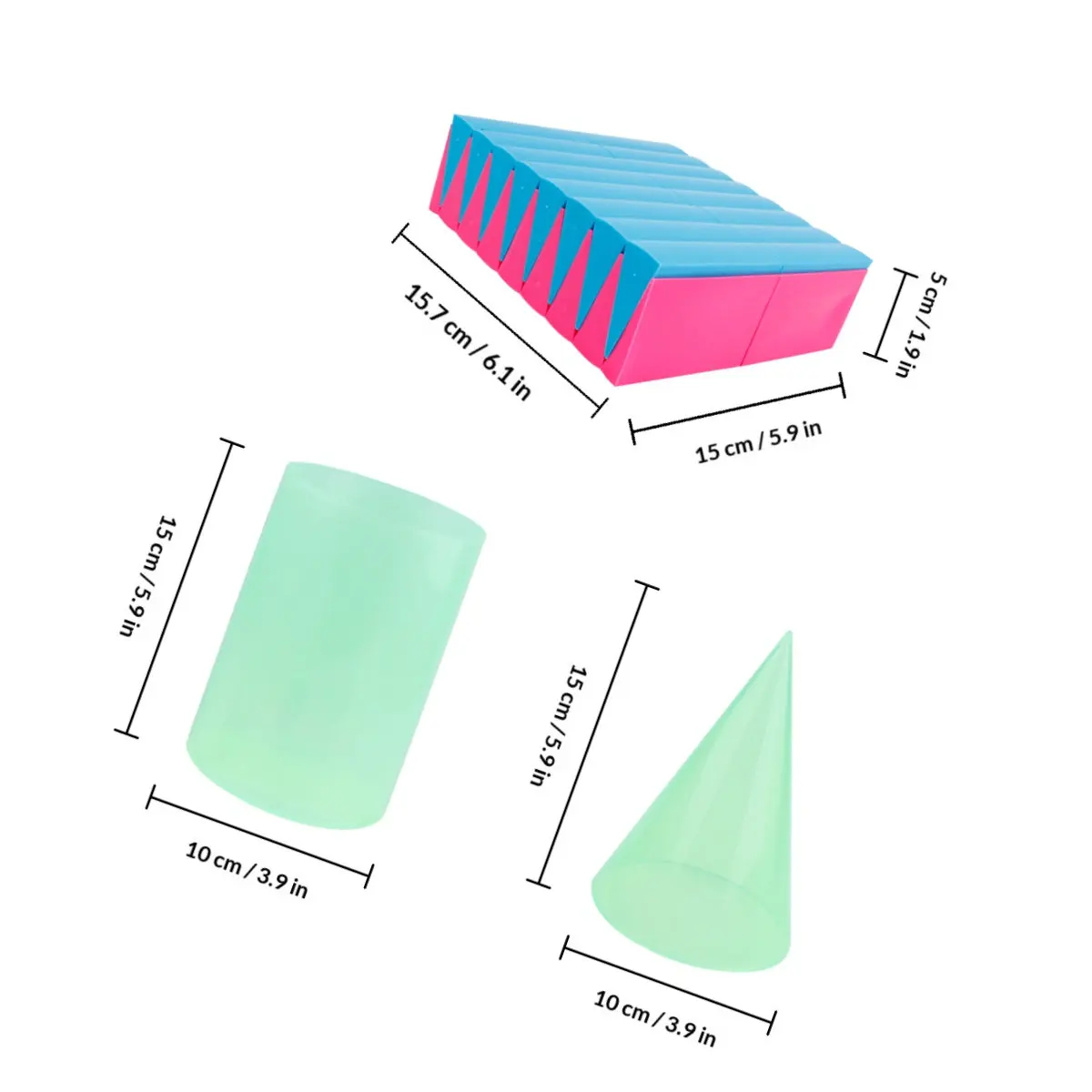 2Sets Geometry Computational Formula Material Area Volume Demonstrator Cylinder Cone Volume Formula Derivation Teaching Supplies