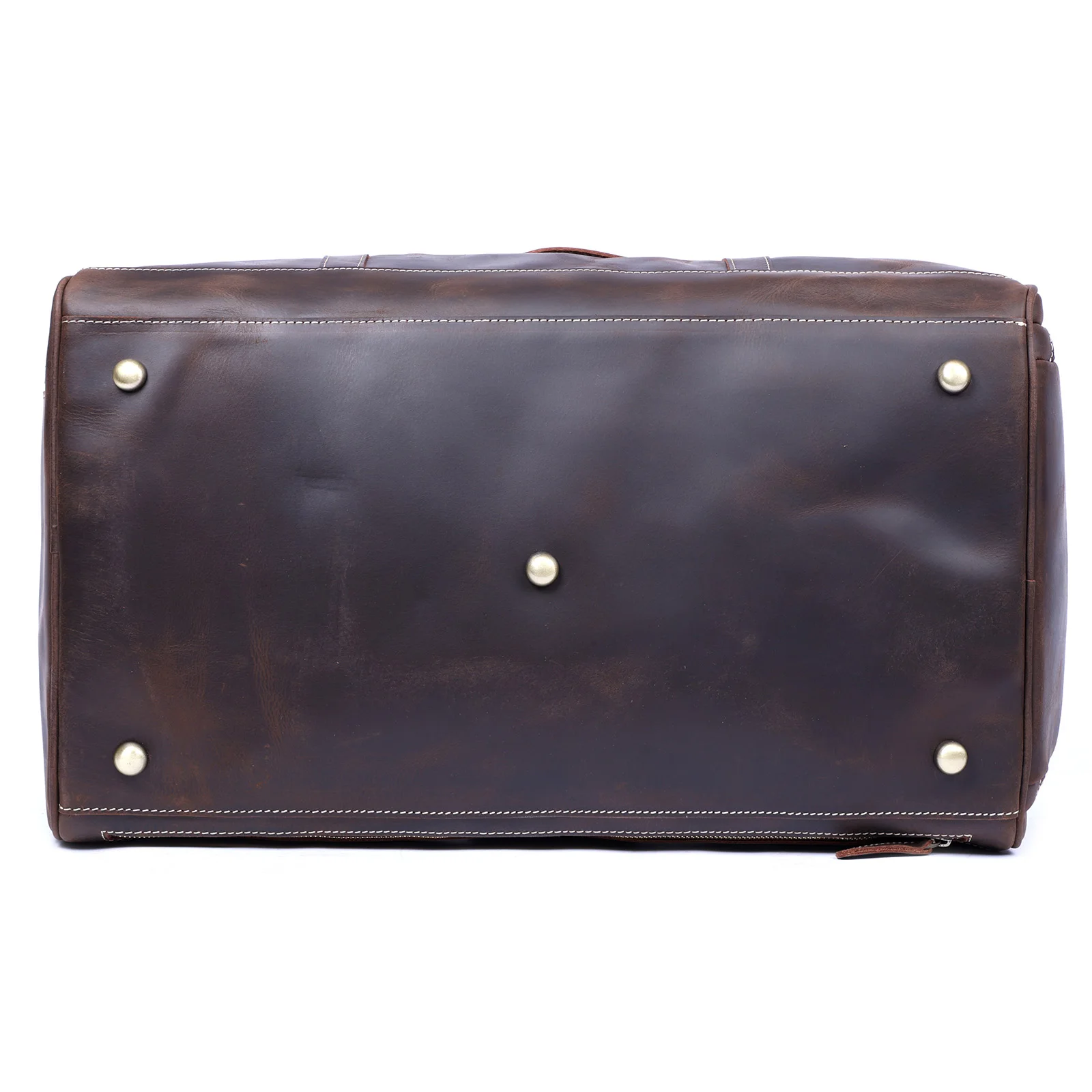 S.WORKER Vollnarbenleder Herren-Reisetasche mit mehreren Fächern, große Kapazität, Weekender-Reisetasche aus Vollnarbenleder – Detail 19