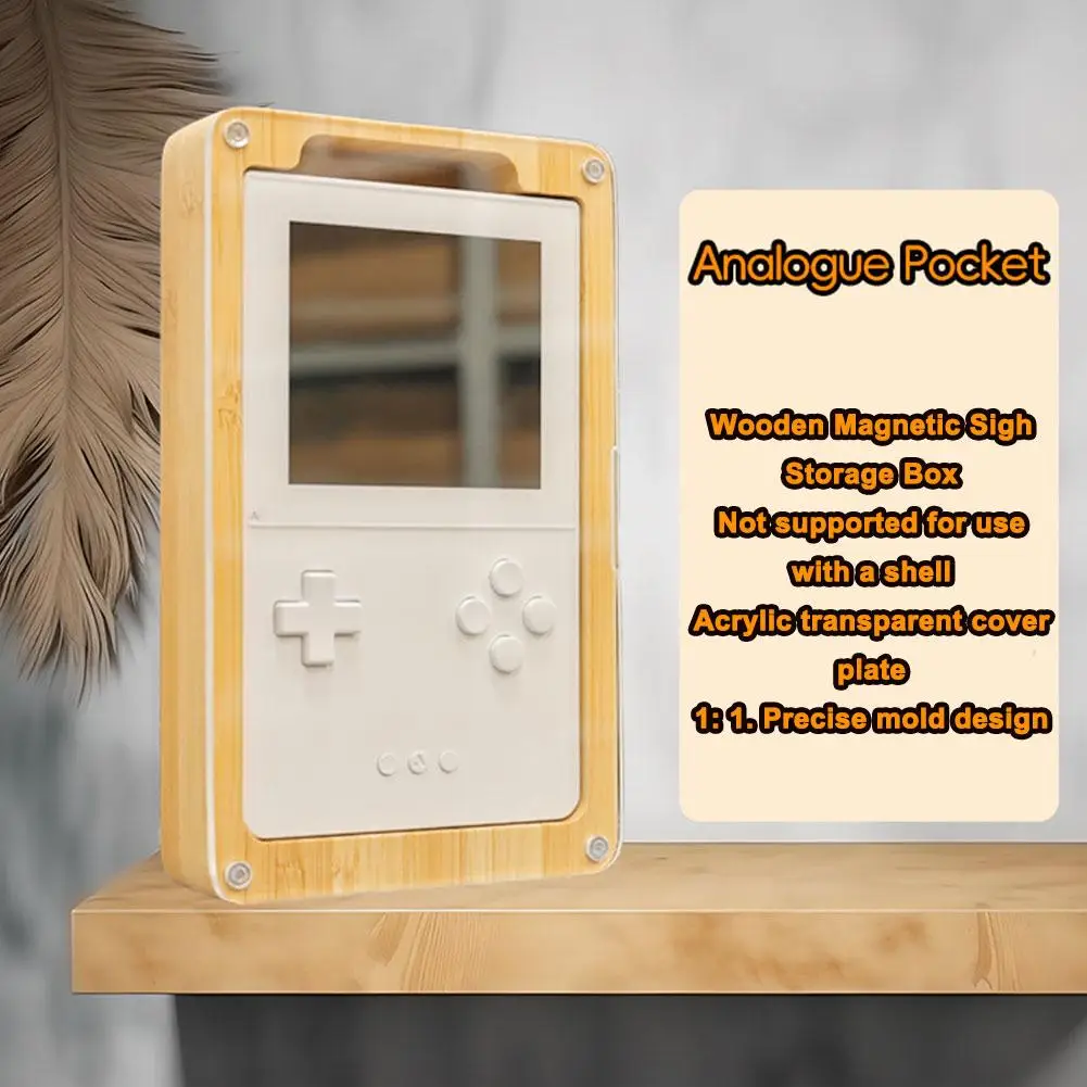 Magnetic Wooden Storage Box For AnaloguePocket Storage Box Handheld Machine Body Protective Shell Hard Shell Accessories O8P3