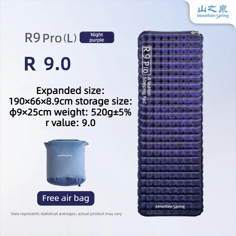 20DNylon Inflatable Sleeping Pad Thermal Insulated 8.9cm Waterproof Mattress Dual Valve for Camping Hiking Backpack Outdoor Trip