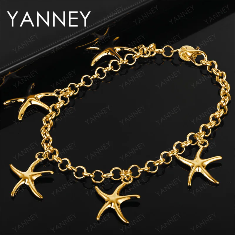 

Luxury 925 Silver 18K Gold Exquisite Starfish Bracelet Women's Gift Accessories Party Jewelry Fashion