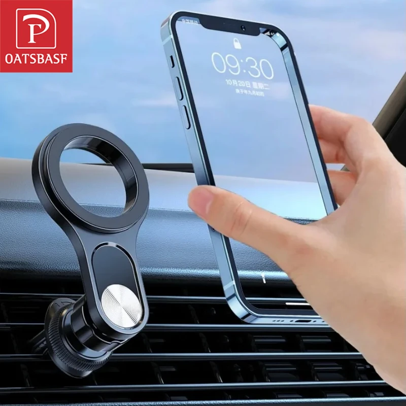 

Oatsbsaf Автомобильный вентиляционный магнитный держатель для телефона 360° ° Поворотный кольцевой держатель, подставка для мобильного телефона, GPS-кронштейн для iPhone, Samsung, Xiaomi