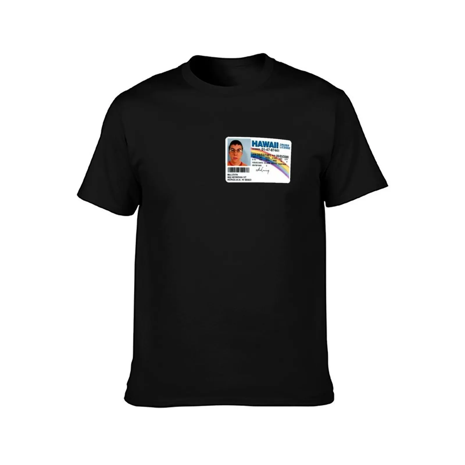 McLovin T-Shirt, Summer Casual Cotton Tee, Oversized Streetwear Tops, Vintage Graphic Print, Loose Fit Short Sleeve, 100% Cotton