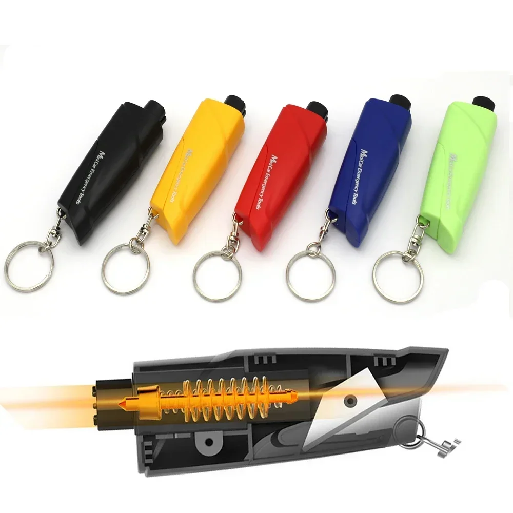 Safety Hammer Car Emergency Rescue Kit Key Chain Knife Life Saving Seat Belt Cutter Window Breaker Glass Emergency Hammer