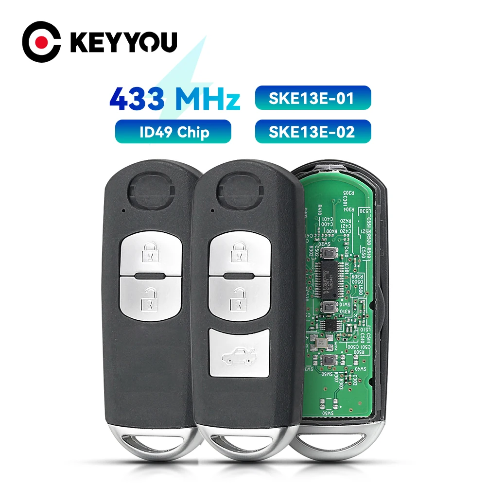 KEYYOU Mit Batterie 433Mhz ID49 2/3BNT Für MAZDA CX-3 Axela CX-5 Atenza Modell SKE13E-01 SKE13E-02 Auto Fernbedienung Smart Key