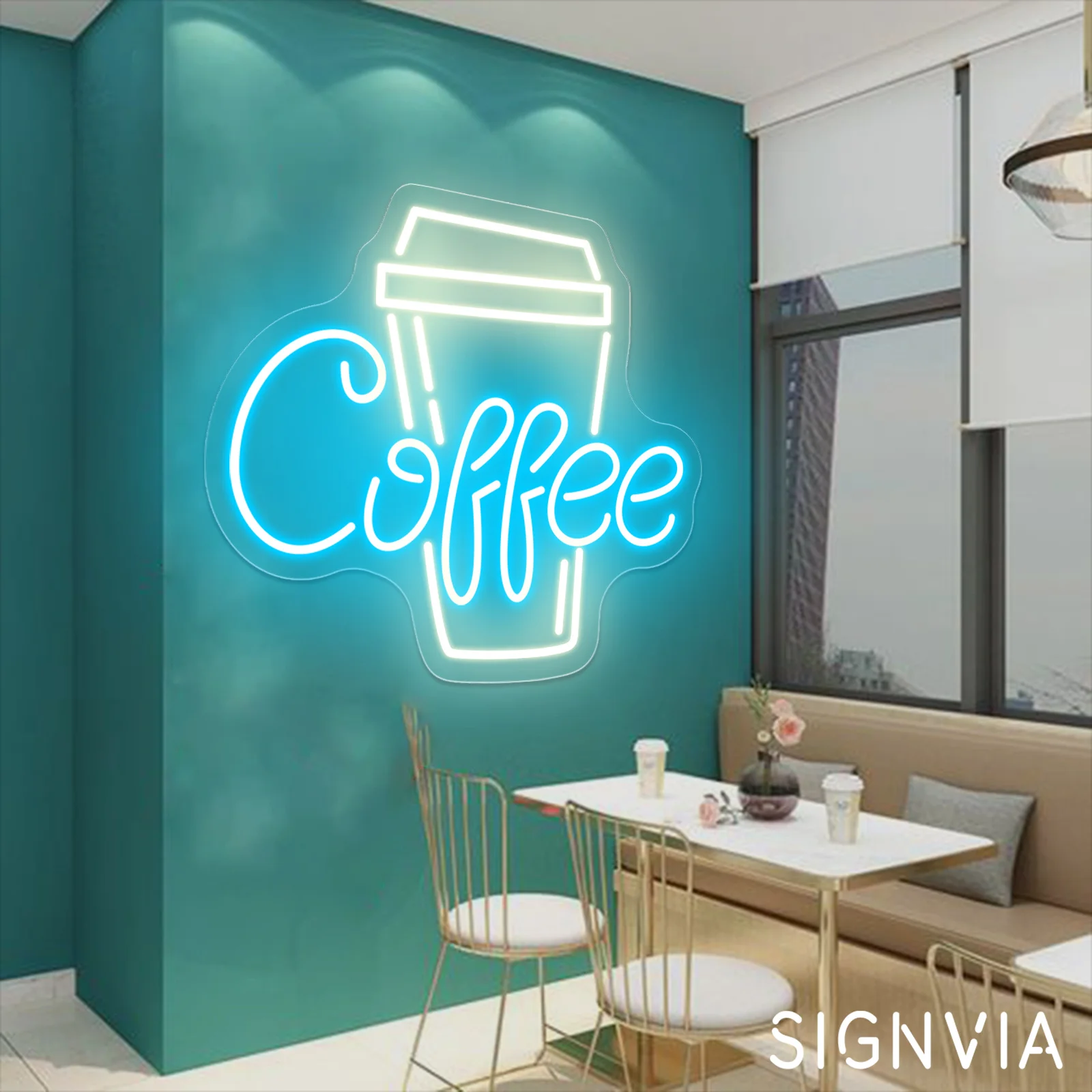 Coffee Neon Sign Light for Bar Decor Shop Home Pub Room Office Wall Decor Art Restaurant Cup Business Signboard Neon Lamp Signs