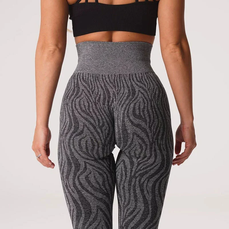 Watercolor Yoga Pants Women Zebra Print Leggings Sexy Push Up Kawaii Yoga Sport Legging Seamless Pattern Workout Leggins