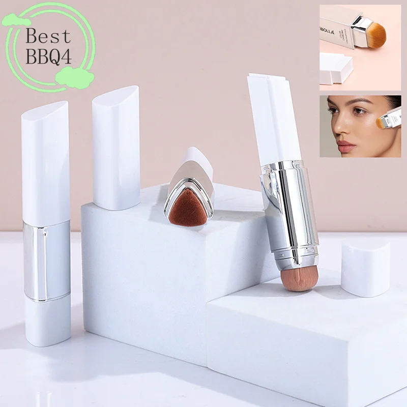 (BBQ4)2IN1 Foundation Stick Empty Ointment Tube Brightens Concealer Stick Repeatable Filling Container Cosmetic Makeup Tool