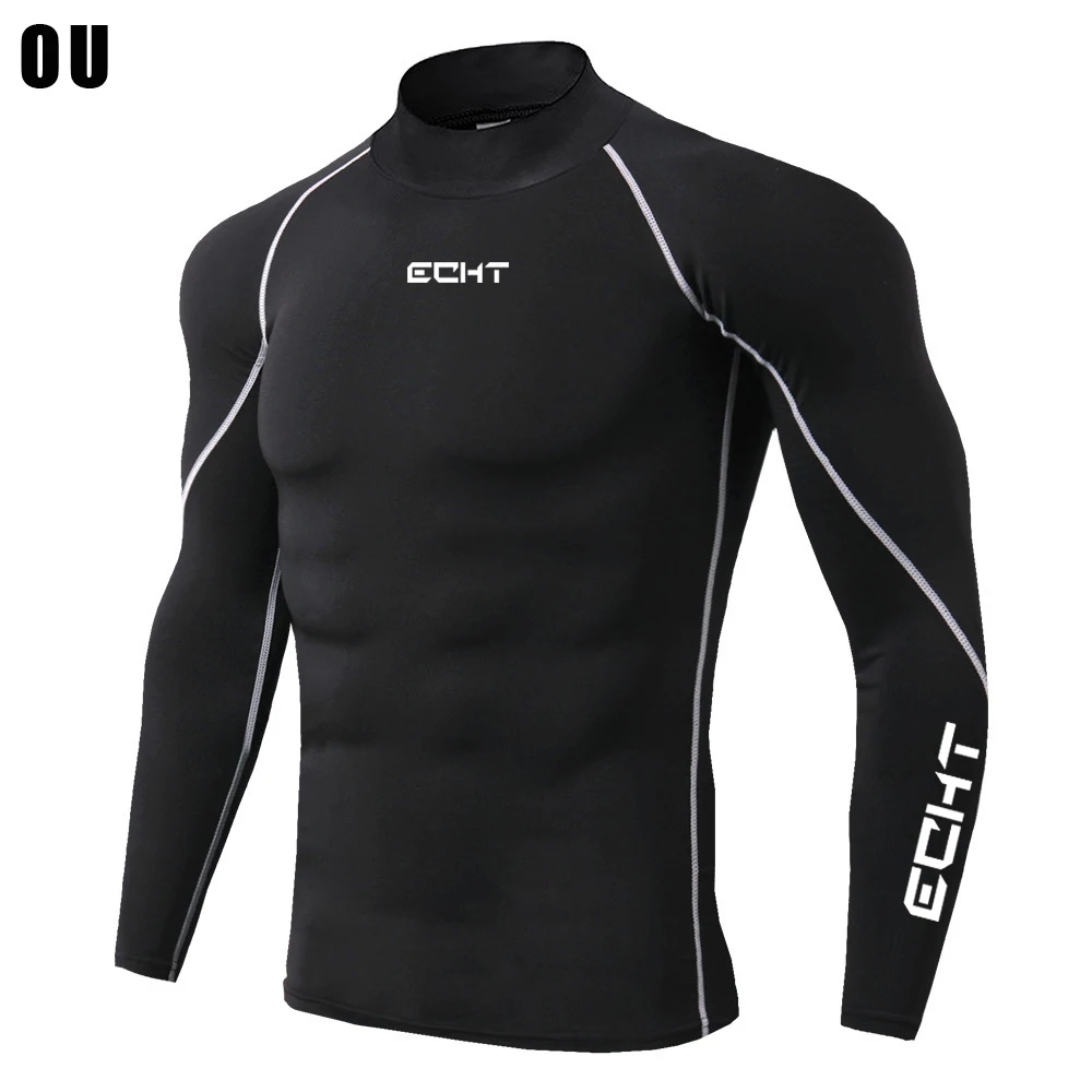 Rashguard Gym T Shirt Men Bodybuilding Quick-drying Fitness Compression Shirt Running Workout Man Sports First Layer Sportswear