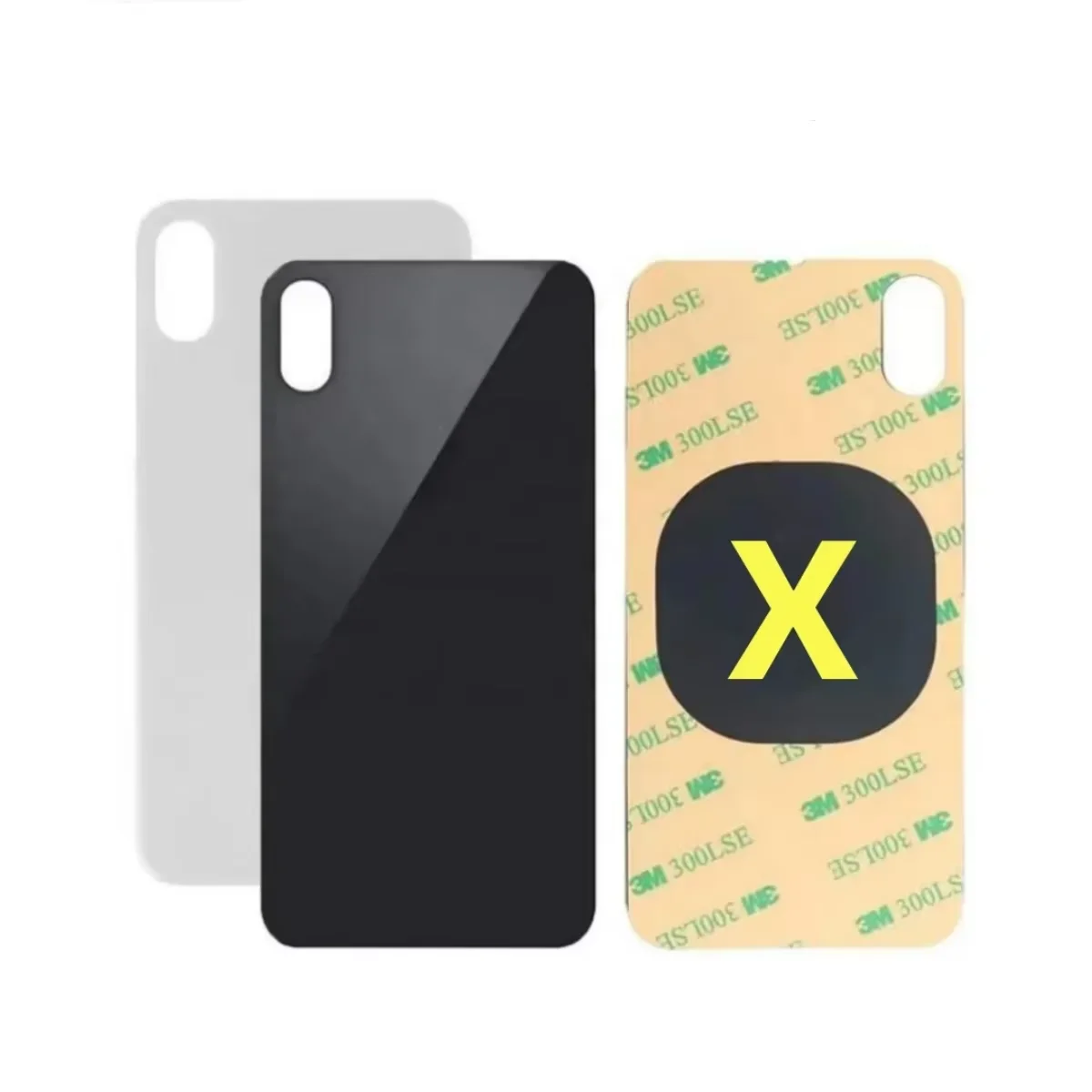 Back Glass+3M glue For IPhone X-Xs-Xsm Back Cover Glass Fast Replacement High Quality Housing Battery Cover Big Hole Rear Glass