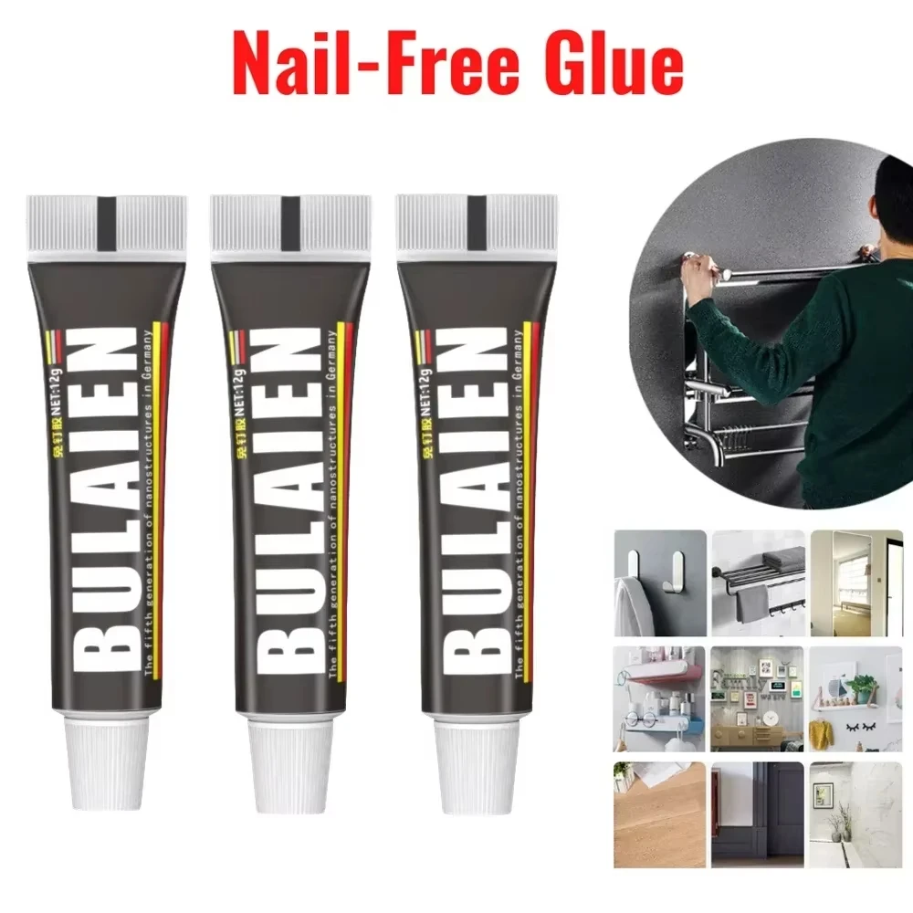 2pcs12g Versatile Sealant Adhesive No Drilling Required Waterproof To Tiles Plastics Concrete Glass Metal Professional Glue