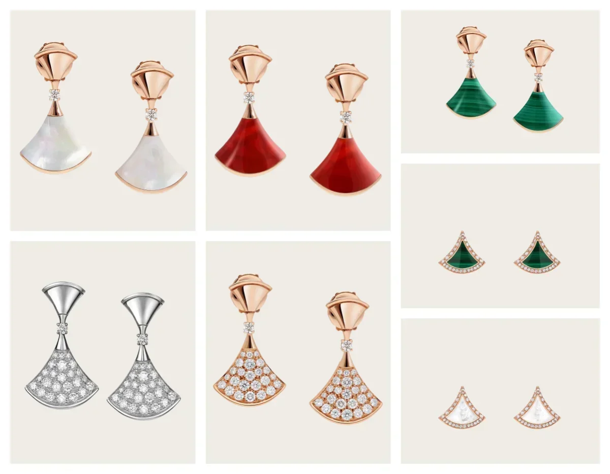 

2025 BGL New S925 Small Skirt Earrings Rose Gold Fan Earrings Light Luxury Fashion Design Holiday Gift Essential