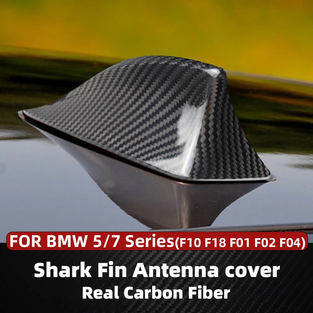 

For BMW Real Carbon Fiber Shark Fin Aerial Antenna Cap Cover Trim 5 7 Series F10 F18 F01 F02 F04 Black Red Car Accessories Auto
