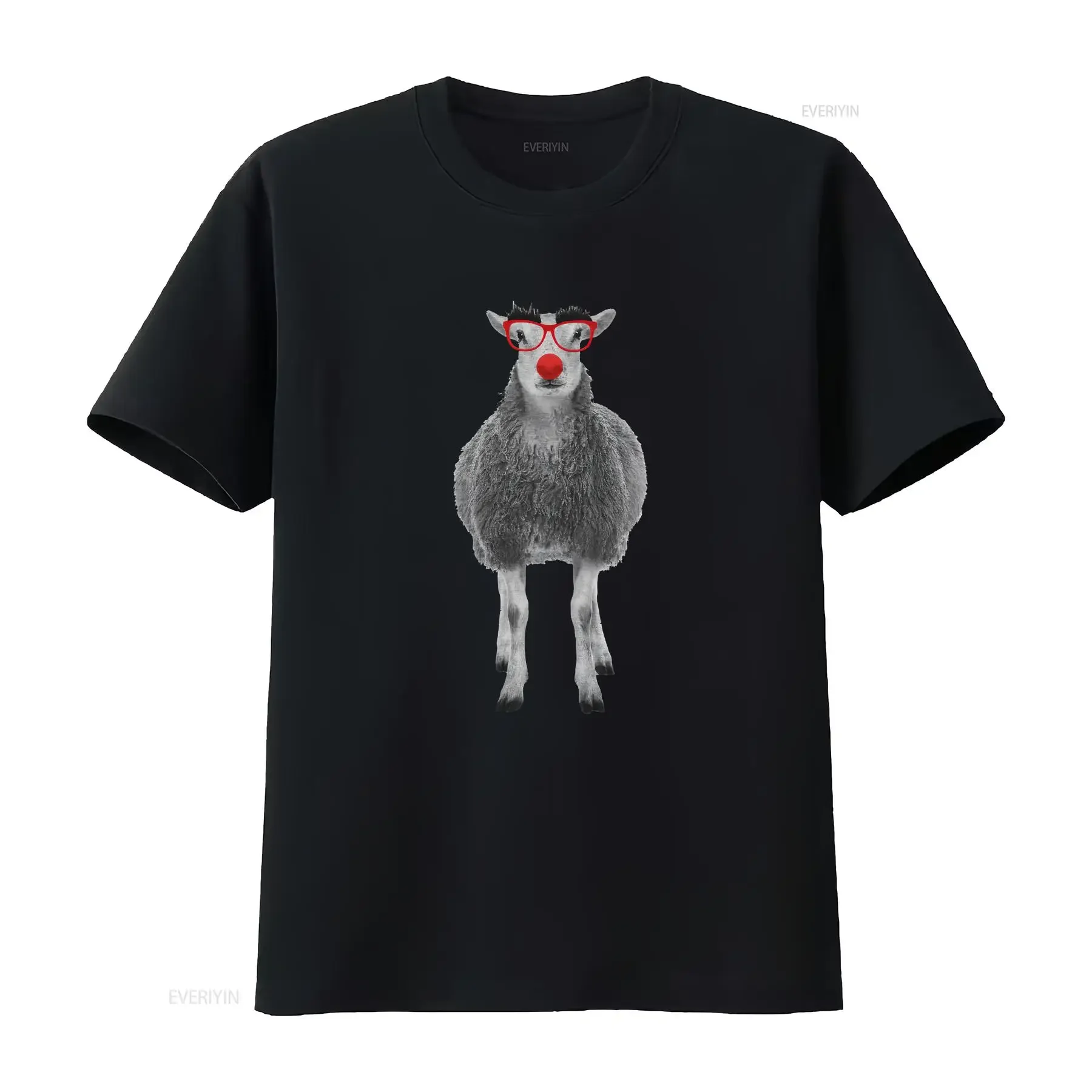 T-shirt de charité Comic Relief Red Nose Day avec motif de mouton amusant, vintage, délavé, unisexe, respirant, vêtements de créateur, Batch1