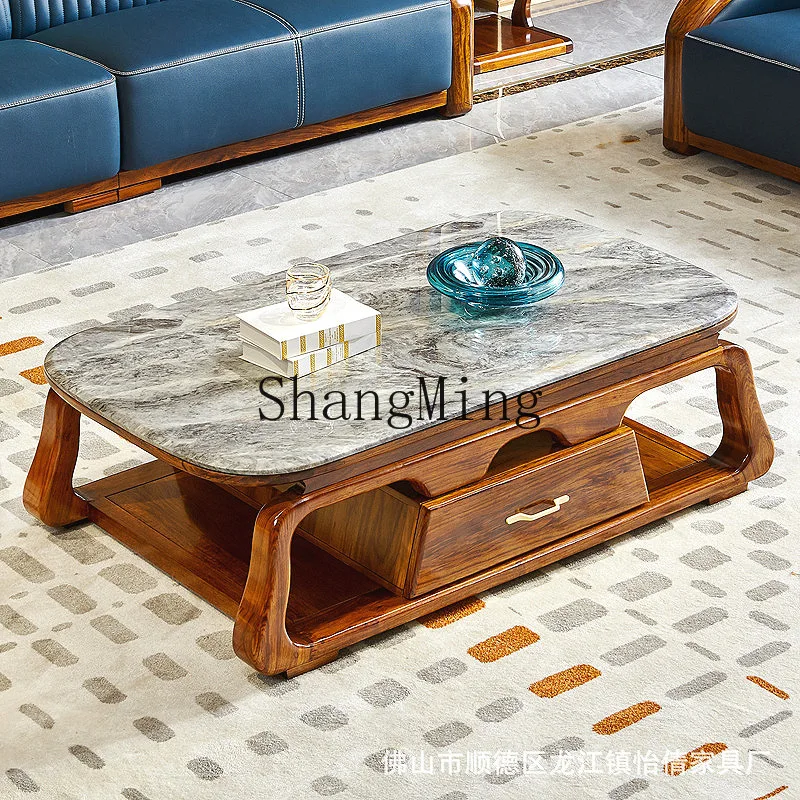 

CL ebony TV cabinet coffee table combination coffee table simple modern living room storage size apartment Chinese style