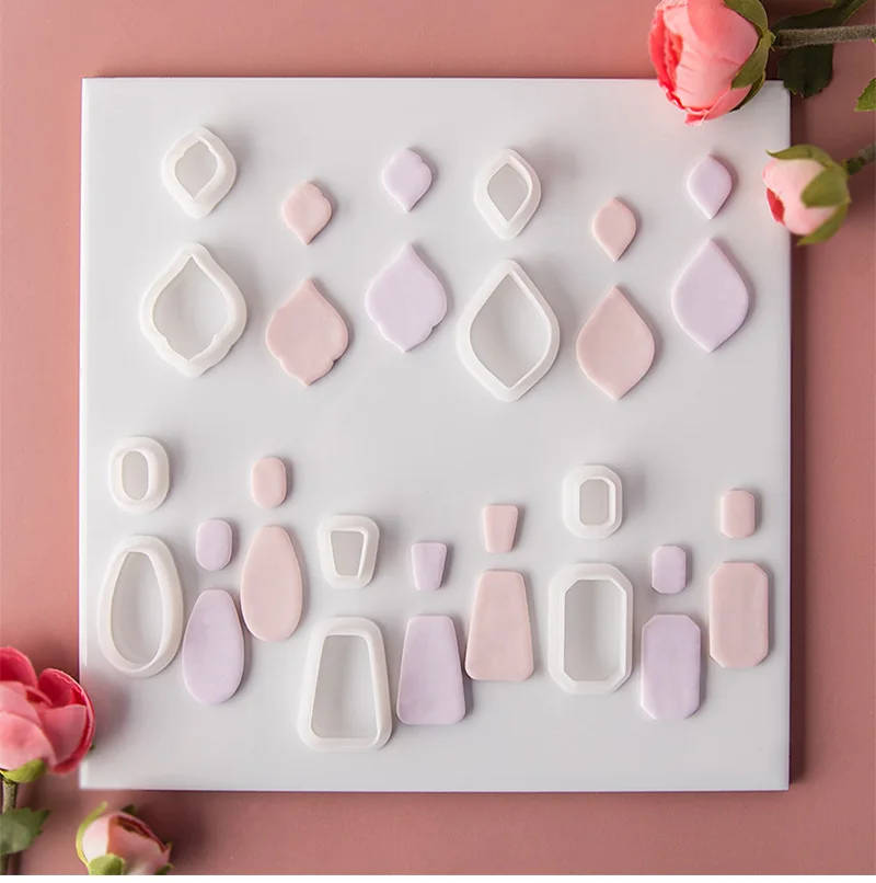2 Teile/satz Geometrische Geformte Polymer Clay Schneider Form Kreative Grafiken DIY Ohrring Anhänger Schmuck Modellierung Schneiden Sterben Hand Werkzeug – Detail 1