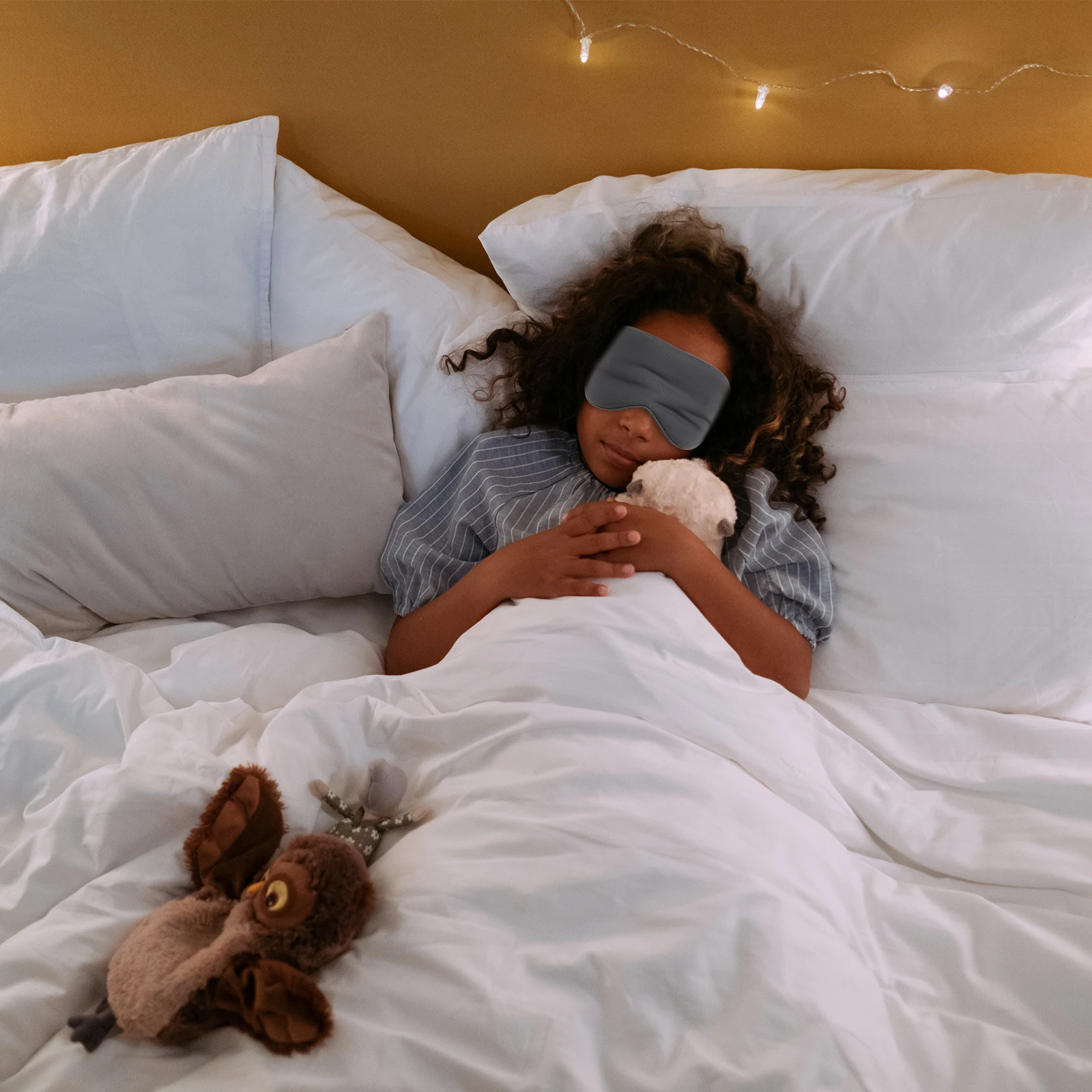 

2Pcs Sleep Eye Masks Dual Side Temperature Control Adjustable Ear Hooks Comfortable Elastic Sleeping Blindfolds for Travel