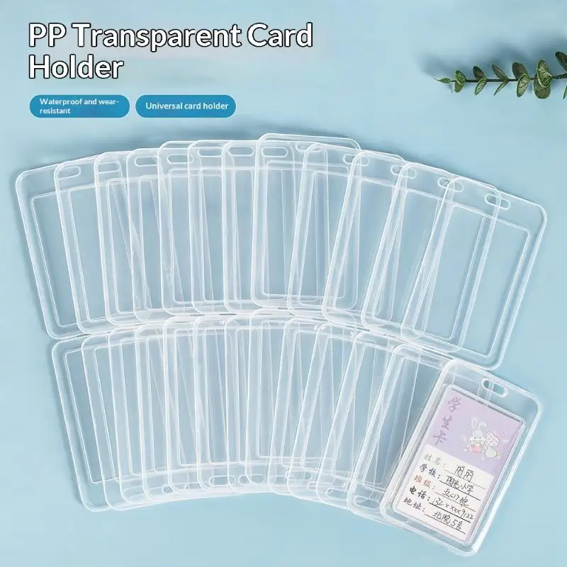 5Pcs Waterproof Transparent Card Cover Rigid Plastic Bus Card Holder Case Business Credit Cards Bank ID Card Sleeve Protect