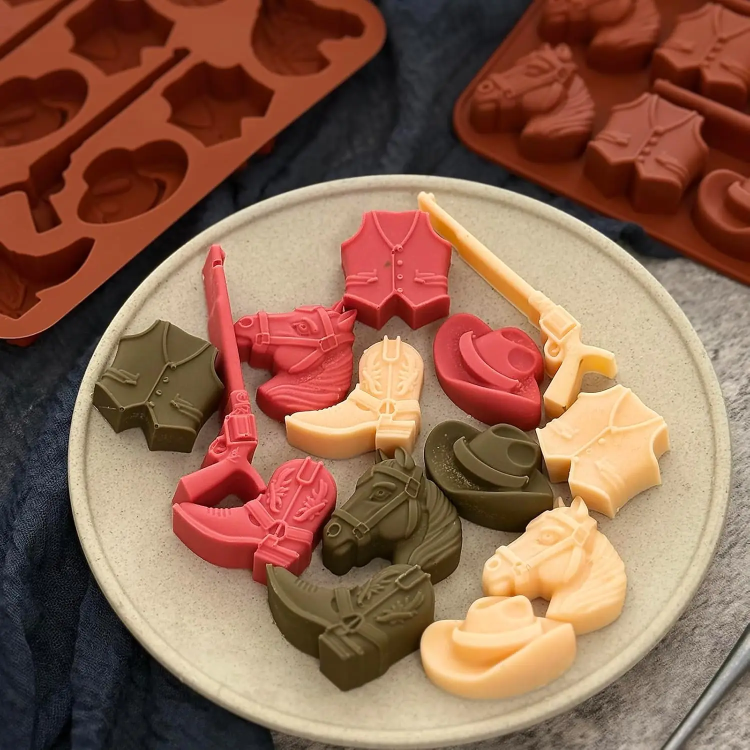 

Cowboy Hat Boot Horse Saddle Shape Silicone Candy Molds Western Themed Party Baking Mould Cake Decoration Accessories