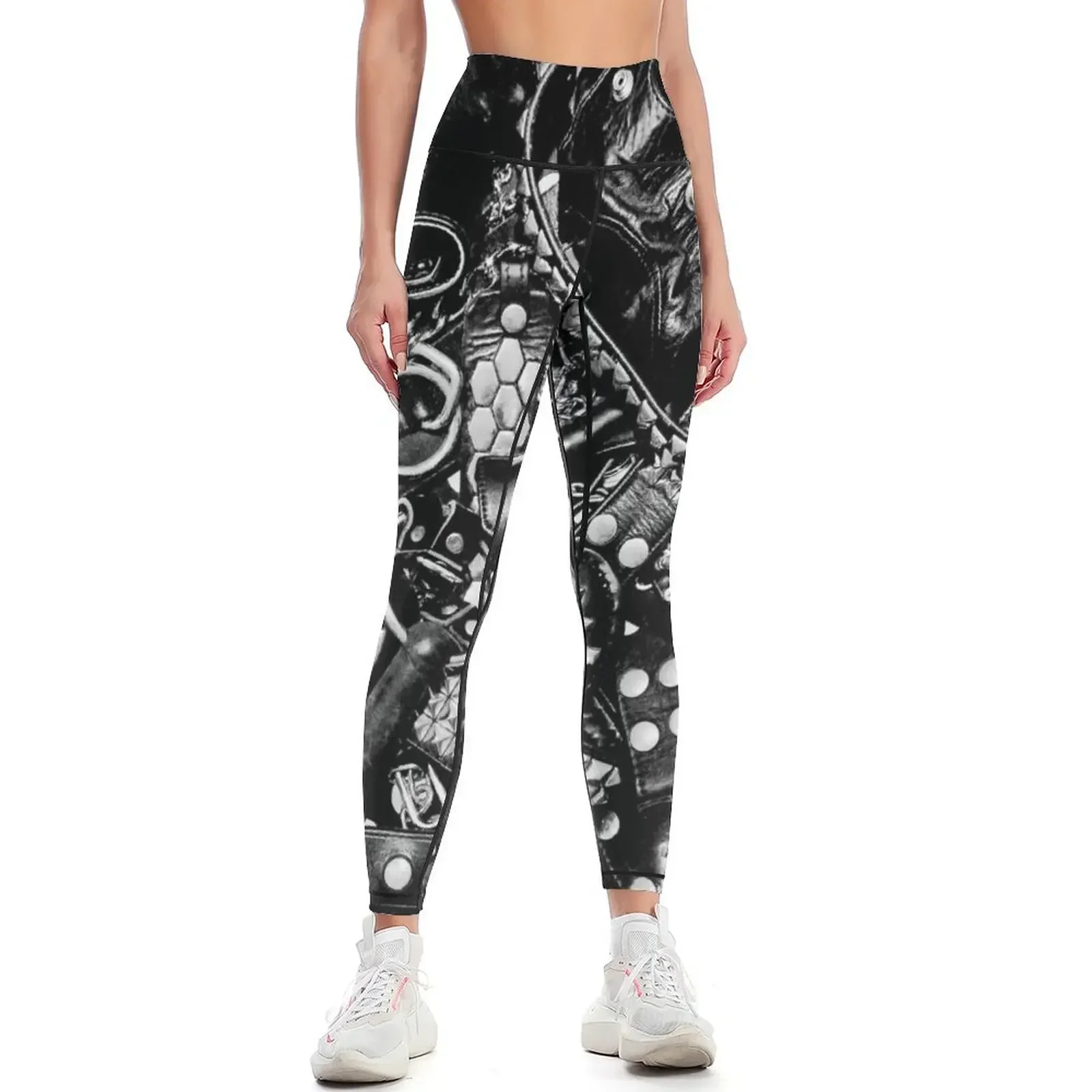 

Leather Stud Leggings gym's sportswear Women's sportswear high waist Legging sexy woman Womens Leggings