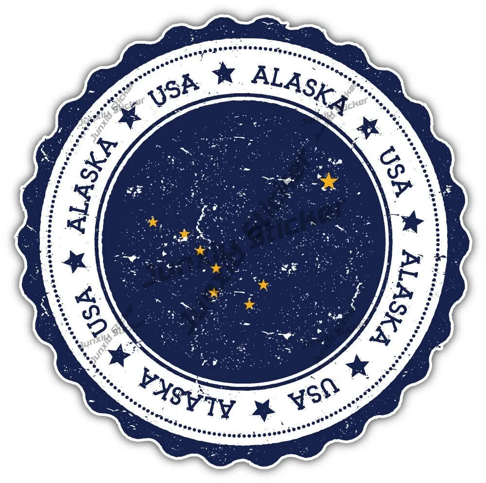 

Alaska Usa State Flag Emblem Sticker Grizzly Bear 4x4 Alaska Off Road Truck Hunting Decal Accessories Waterproof Scratch-proof