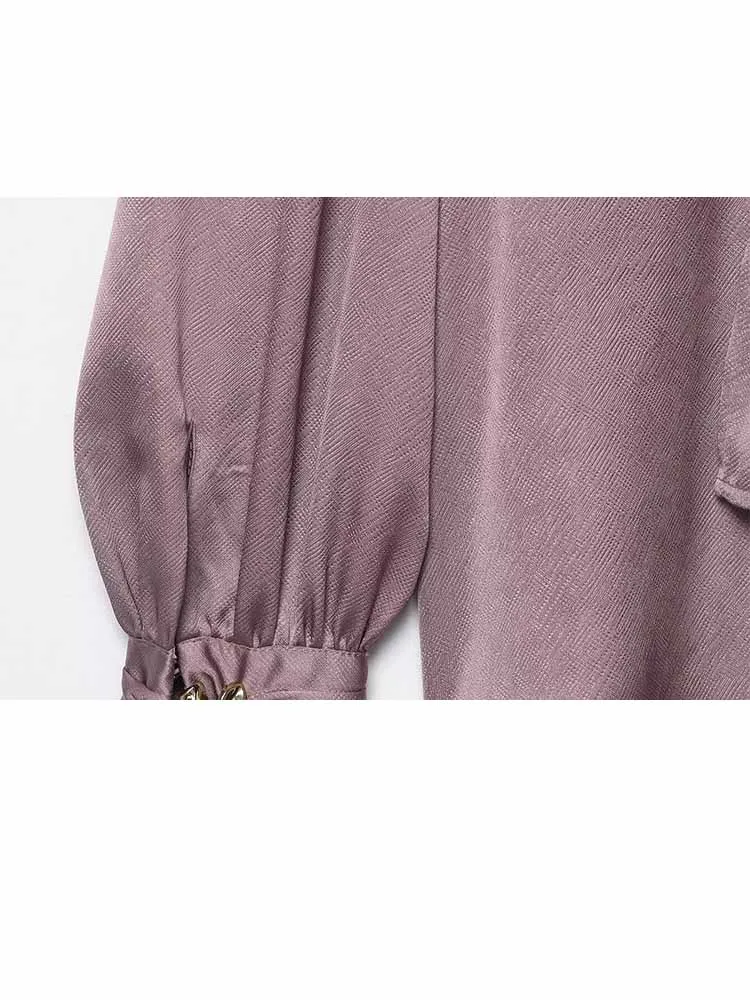 HH Neue Frau Frühjahr Elegante Mode Lange Ärmel Bogen Dekoration Seide Satin Textur Hemd Weibliche Pendeln Vielseitiges Hemd