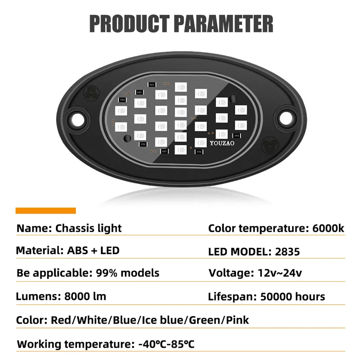1PC Car Truck Yacht Trail Rig Lamp Underbody Glow LED Lights Waterproof Led Neon Light For Jeep ATV UTV Offroad Rock Lights