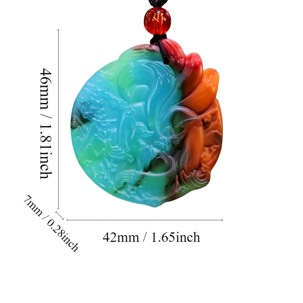 Natural Real Colorful Jade Fox Pendant Necklace Pendants Charm Stone  Gemstones Fashion Luxury Amulets Jewelry Men Gift