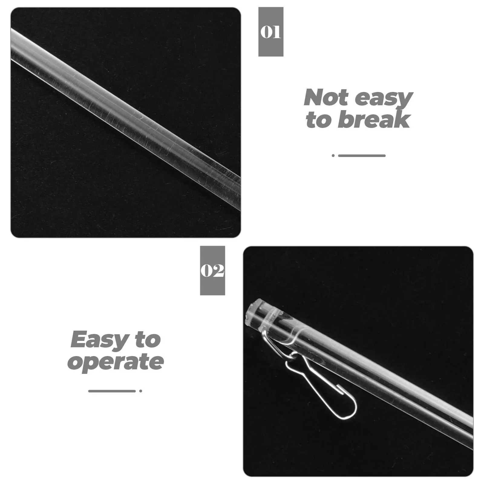 Curtain Pull Wand Sturdy Non-Rust Curtain Rod Puller Easy Grip Manual Sliding Drapery Wand Window Blind Pole Drapery Pull Rod