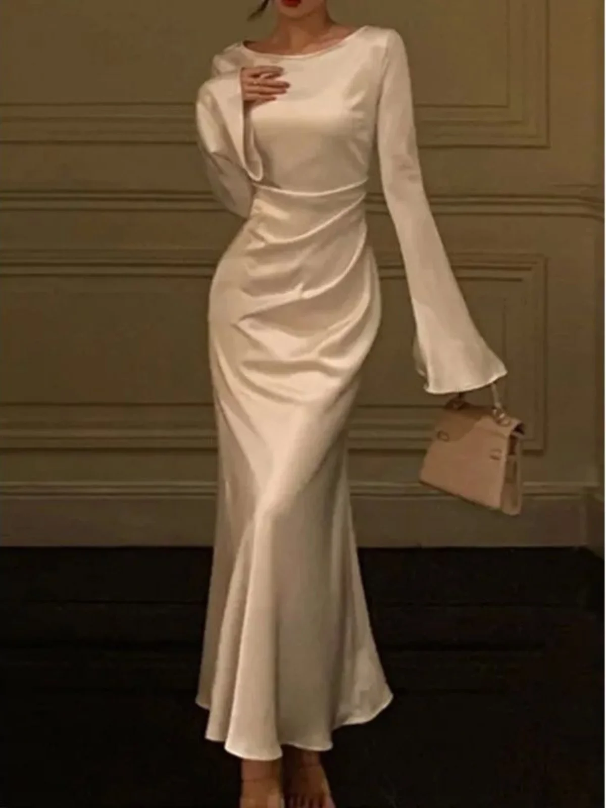 

l Длинный свек с запахом на талии, круглый Ne Dr, сексуальное трапециевидное платье миди Dr, полиэфирная ткань, весна-лето, осень, одежда Dr