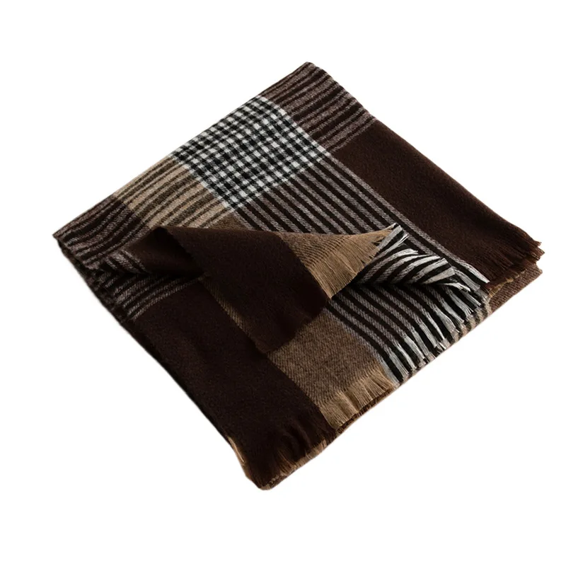 

New Plaid Fringe Scarf Women Men Autumn Winter Korean Style Fashion Shawl Hijab Hair Wrap Simple Warm Large Stole Neck Warmer