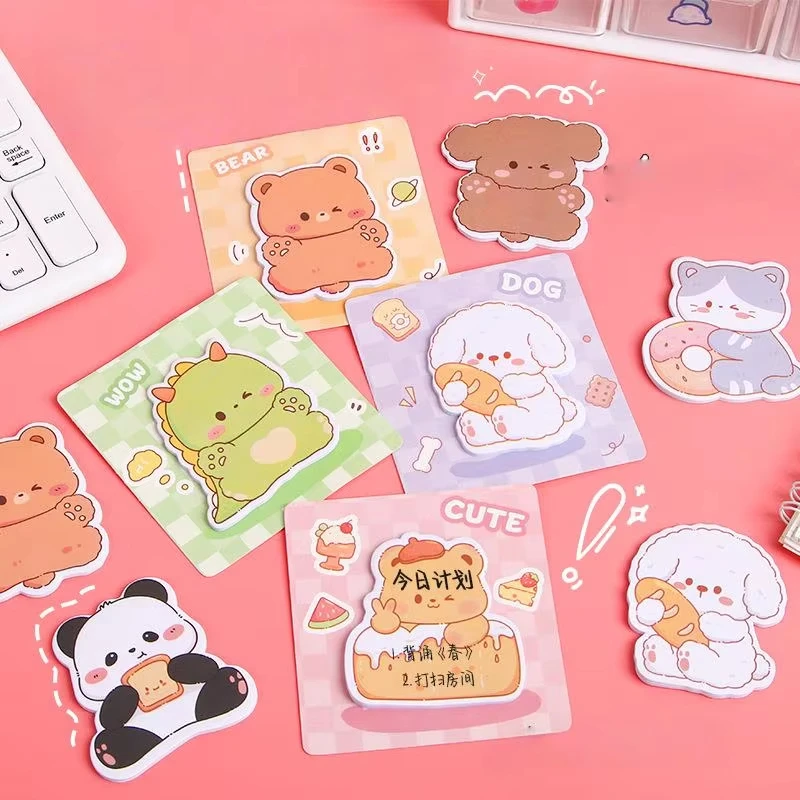 

20sheet Cartoon Animal Sticky Notes Cute Students School Office Self-Adhesive Note Pad Message Notes N Times Postnotes Book Gift