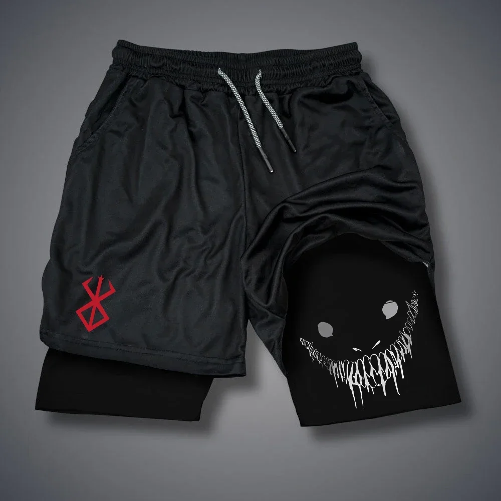 Sommer-Herren-Shorts mit lustigem Grafikdruck, Lauf-, Fitness-, Gym- und Trainings-Sportshorts, schnelltrocknende Workout- und Jogging-Shorts, doppellagige Shorts für Herren – Detail 9