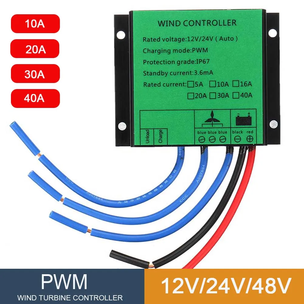 100W-8000W MPPT Wind Power Controller IP67 Regulator With Brake Function For 12V 24V 48V Wind Turbine Gnerator Lead Acid Battery