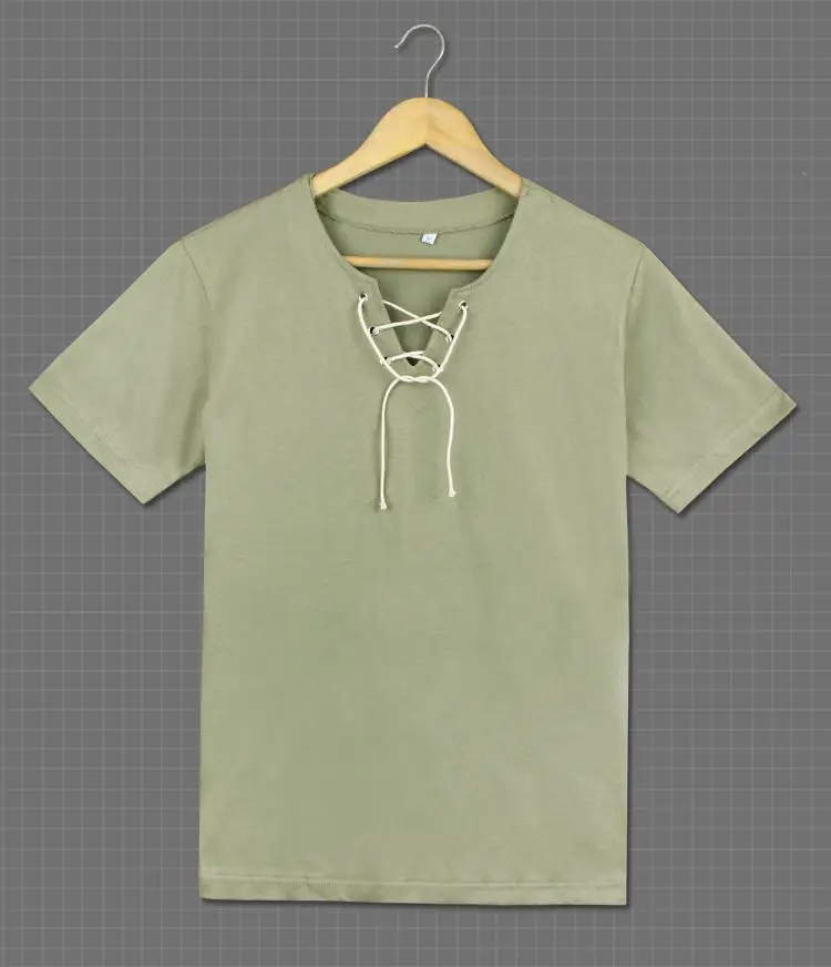 Eren Jaeger Cosplay Kostuum Groen Lange/Korte Mouw T-Shirt Dagelijks Casual Shirt Anime Kleding