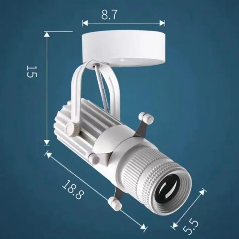 Lampu Sorot LED COB RMWIN-Shopping Mall Spotlights KTV, Mode Variabel, Fokus Dapat Diatur, 15W, Lampu Langit-langit, Lampu Tracking