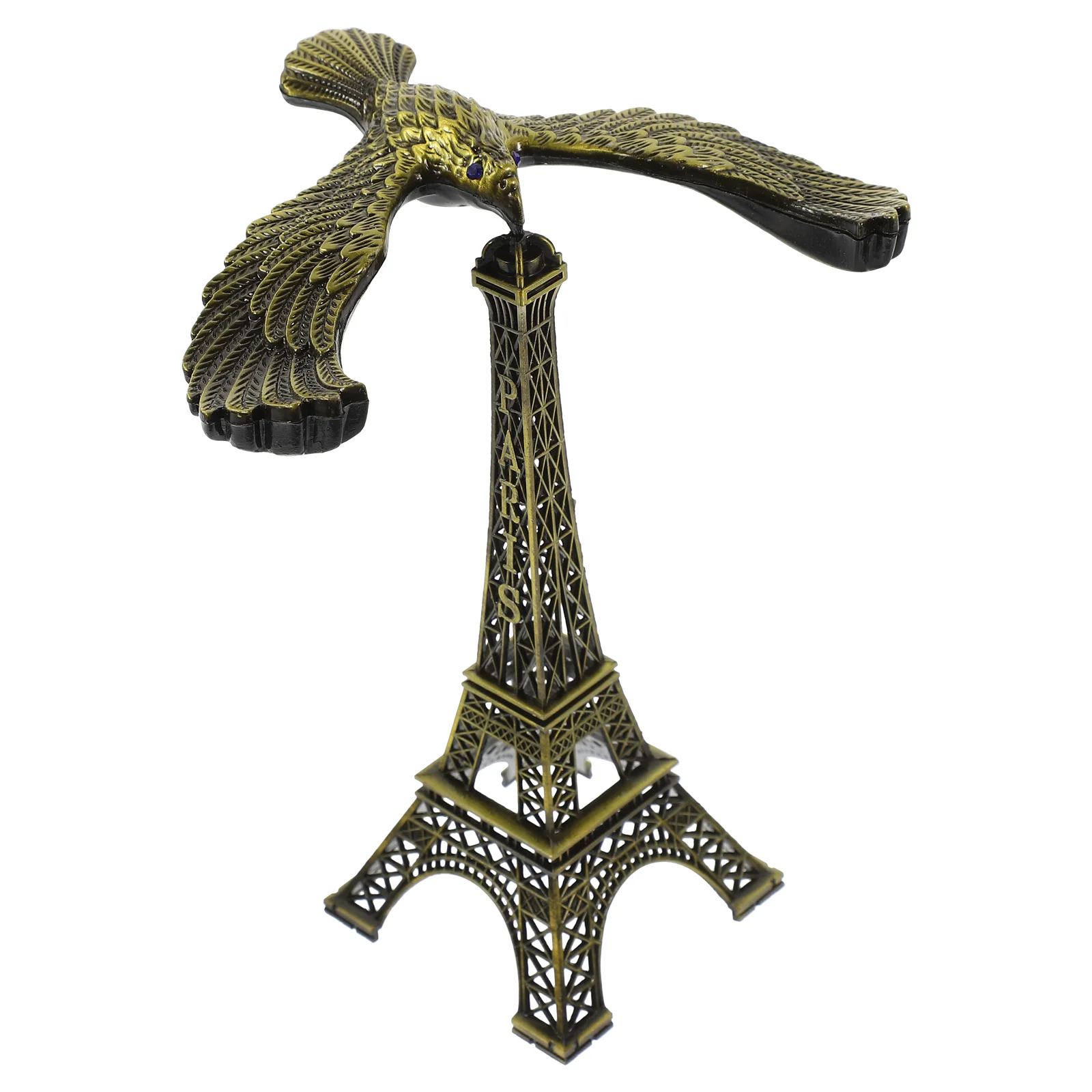 Porch Balancing Eagle Tower Office Novelty Toy Alloy Decor for Balance Bird Eiffel Model