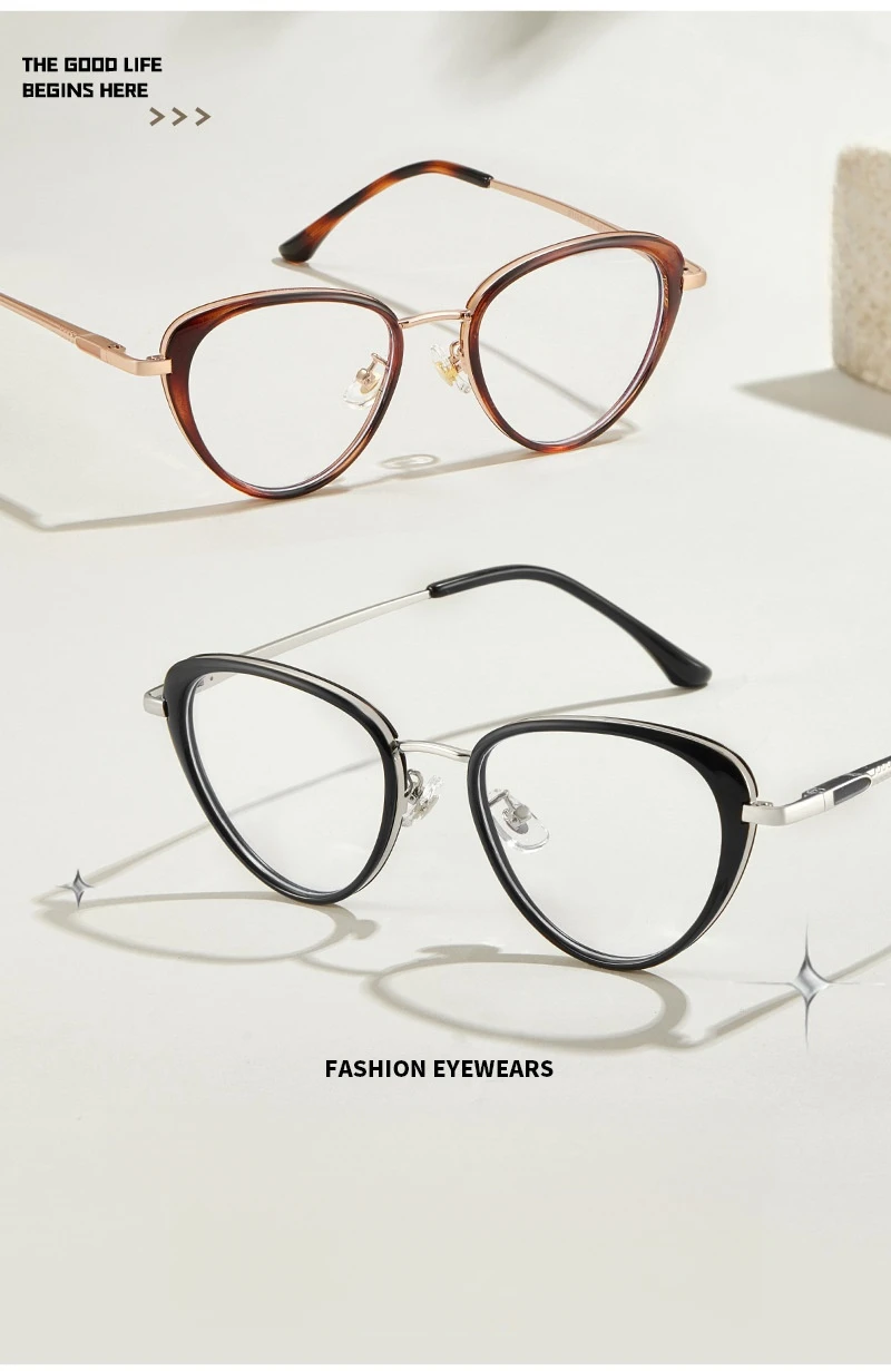 YIMARUILI Neue 2026 Trendige Legierung TR90 Brillengestell Retro Ultraleichte Optische Korrekturbrillenfassungen für Damen S11931 – Detail 4
