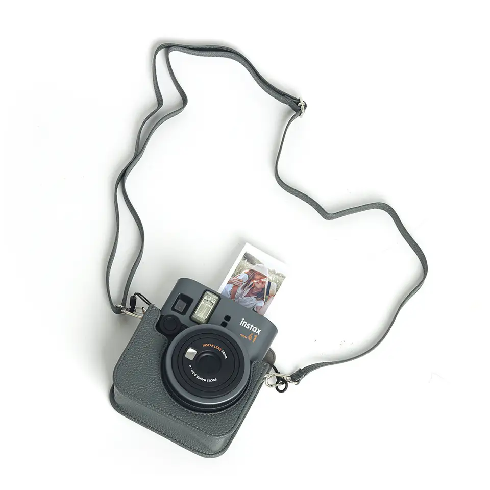 حقيبة كاميرا Fujifilm Instax Mini 41 + 5 قطع مغناطيس صغير + صندوق تخزين جلدي حقيبة كروسبودي جلدية ريترو اكسسوارات بني / أسود - 5