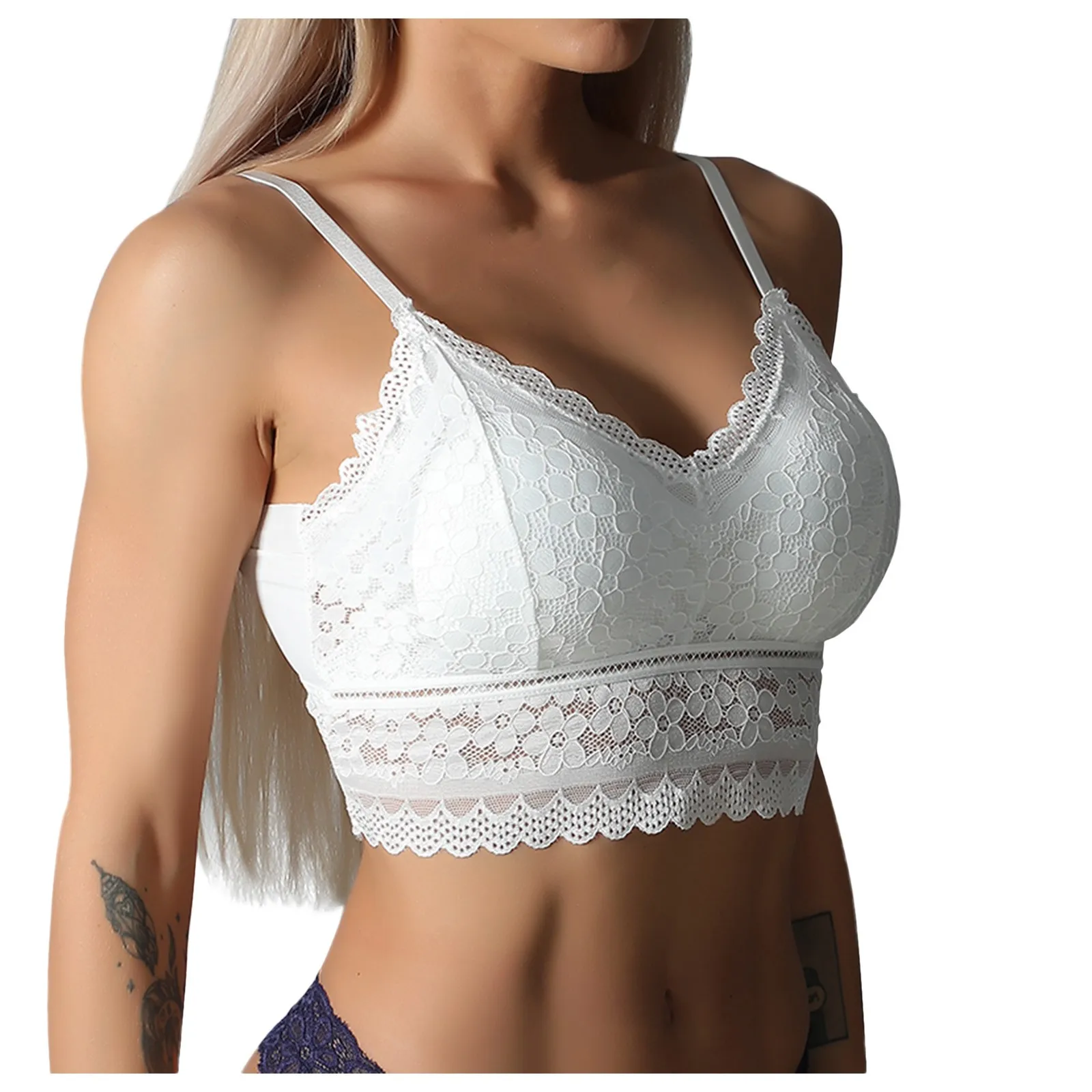 Women Lace Bras Top Comfortable Bralette Solid Color Beauty Back Underwear Sexy Vest Female Add pad Wireless Bra Lingerie